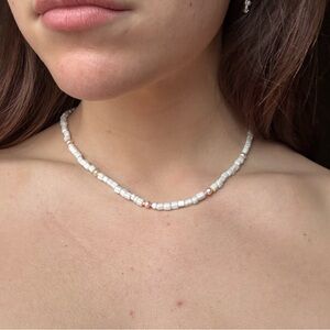 Pura Vida White and Gold Beaded Necklace
